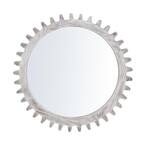 Oval Wood Frame White Wall Mirror